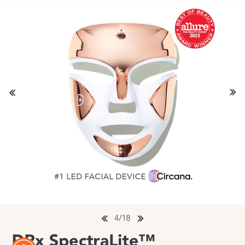 DRx SpectraLite™ FaceWare Pro LED Mask - White and Gold